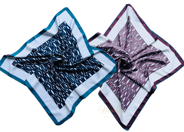 Sjaal blauw/pruim