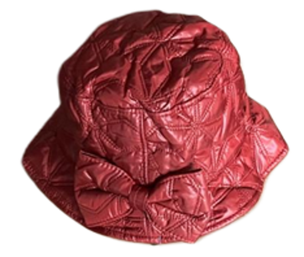 Regenhoedje met strik - rood