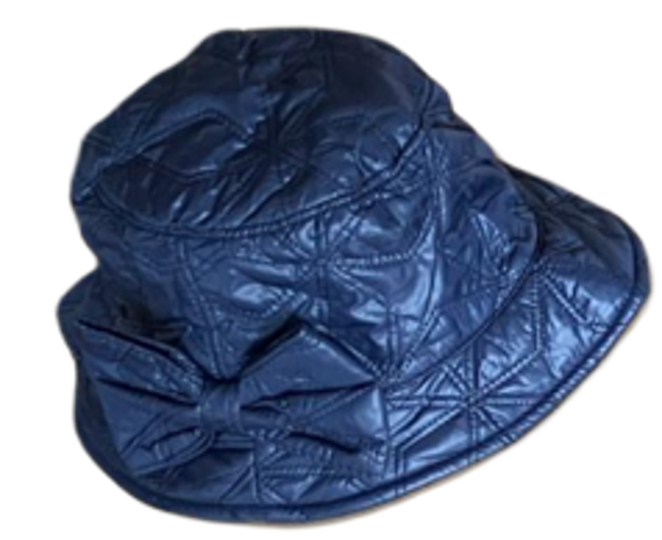 Regenhoedje met strik - blauw
