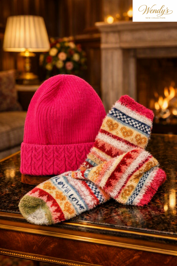 Relatiegeschenk dames - muts + sokken