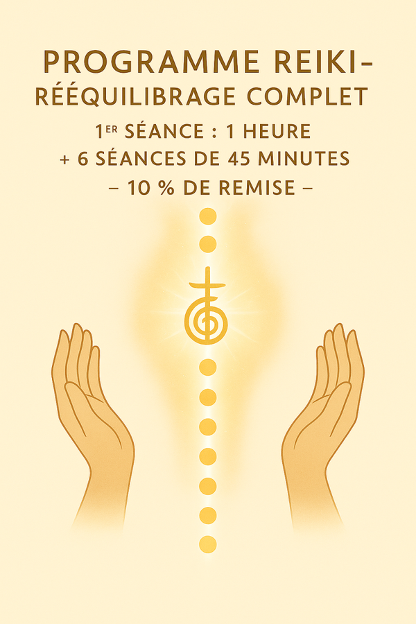 Programme Reiki – Rééquilibrage complet des chakras (10 séances)