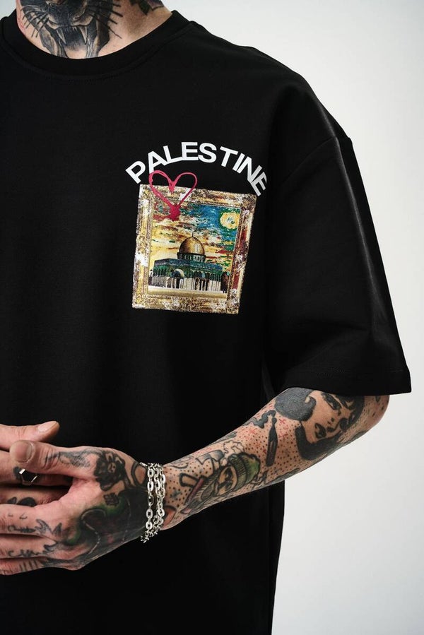 T-SHIRT Oversize Noir Palestine