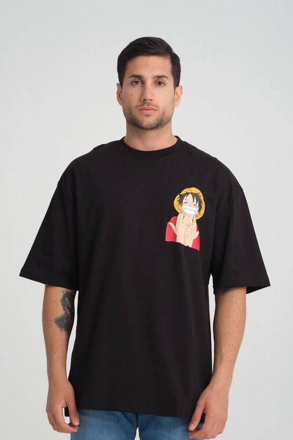 T-Shirt Oversize Noir – Luffy x Jul Tribute