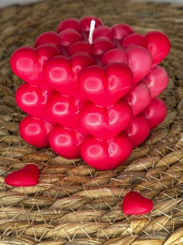 Bougie moulée cœur parfumée Pomme d’amour