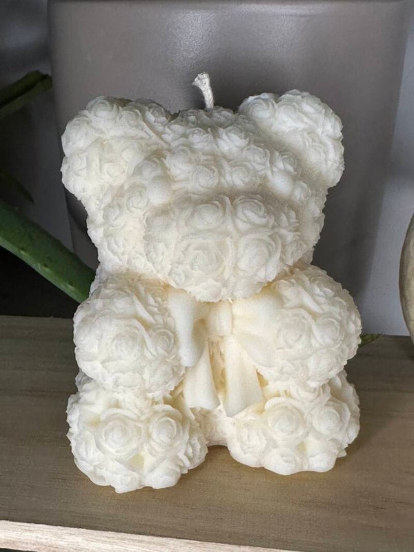 Bougie nounours avec noeud