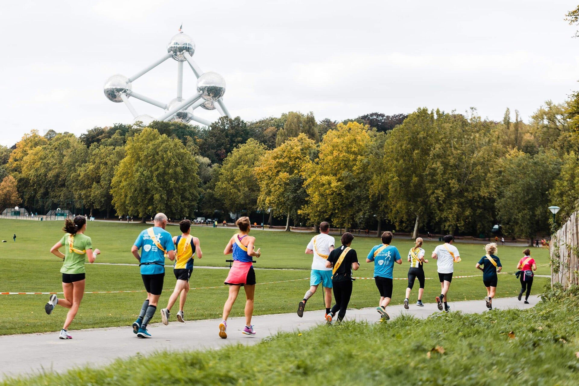 Athlètes en coaching participant au marathon de Bruxelles
