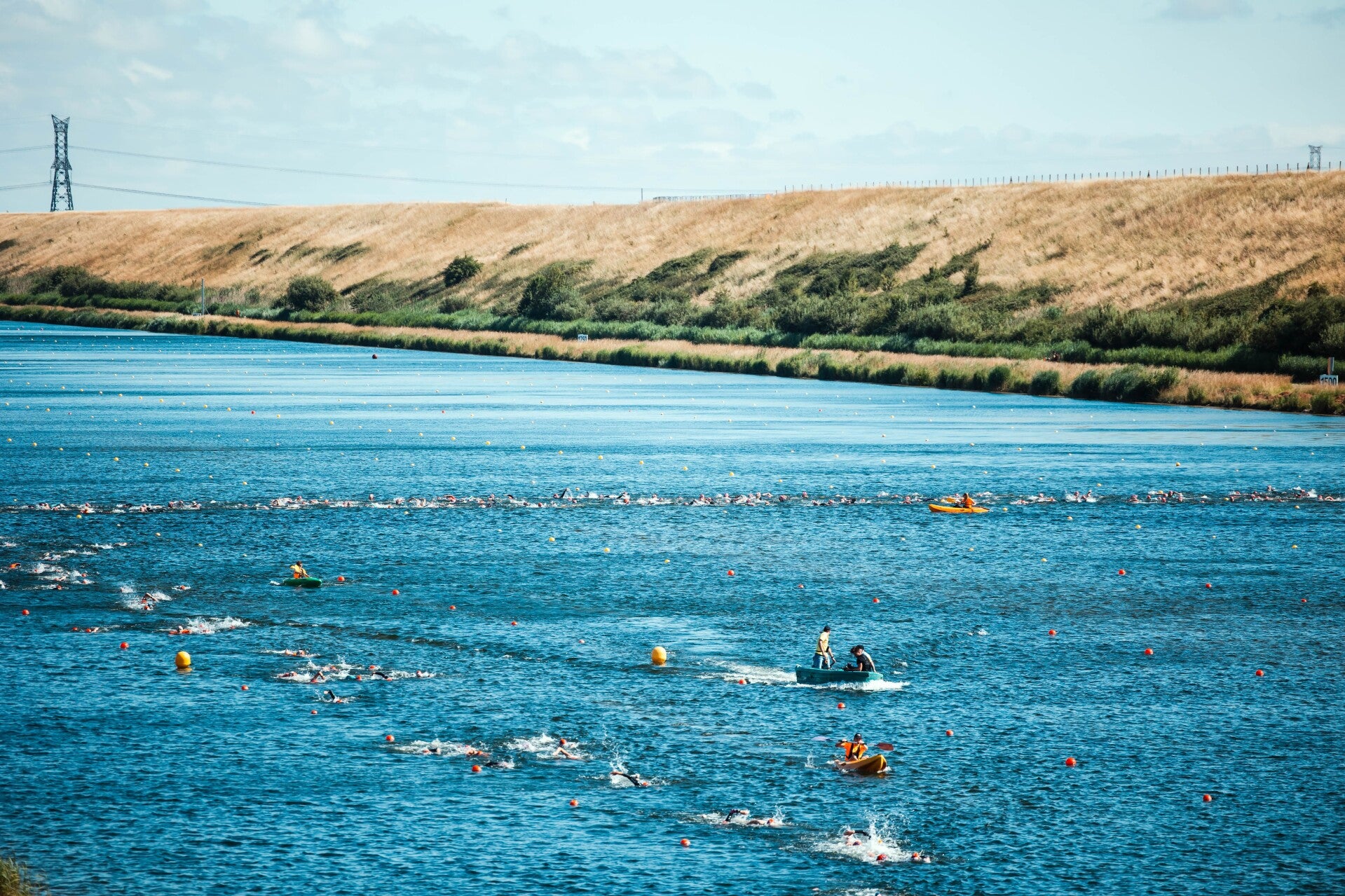 Elèves en coaching natation lors du triathlon Chtriman