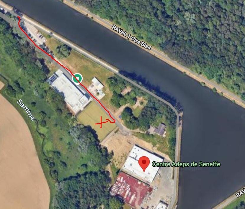 Plan de la zone de transition du Triathlon de Seneffe