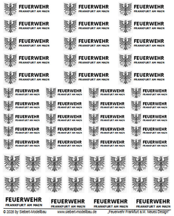 Decal "Feuerwehr Frankfurt a.M." Neues Design
