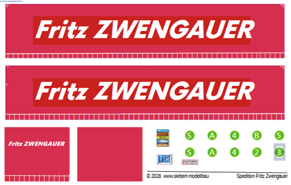 Decal Spedition "Fritz Zwengauer"