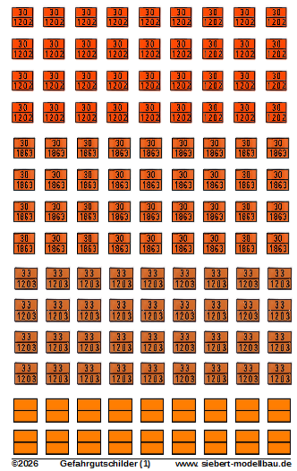 Decal Beschriftungen Gefahrgutschilder