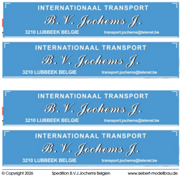 Decal "B.V.Jochems" für eine lange Planenpritsche