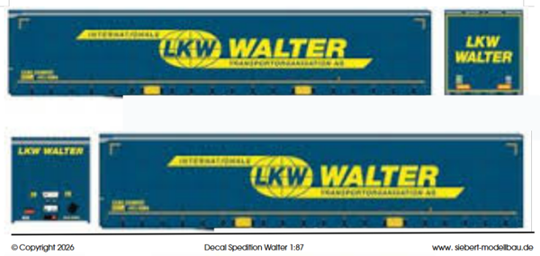 Decal "LKW WALTER" für einen langen Kofferaufbau
