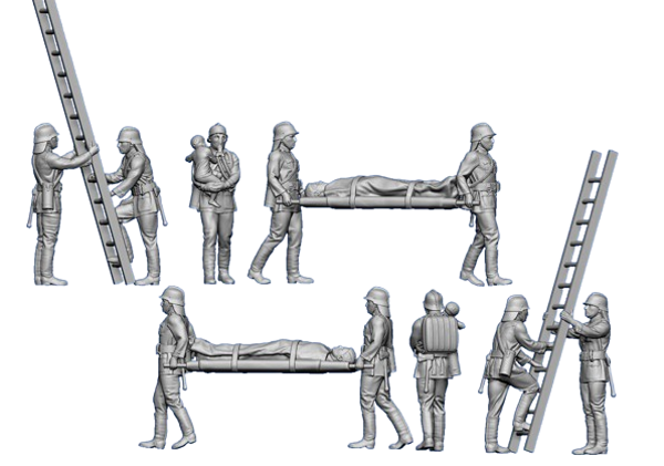 Feuerwehr 1936-45 Figurensatz 2, 3D Druck