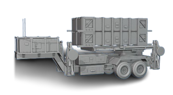 Auflieger mit Patriot Startsystem Bundeswehr/US Army in Fahrtstellung