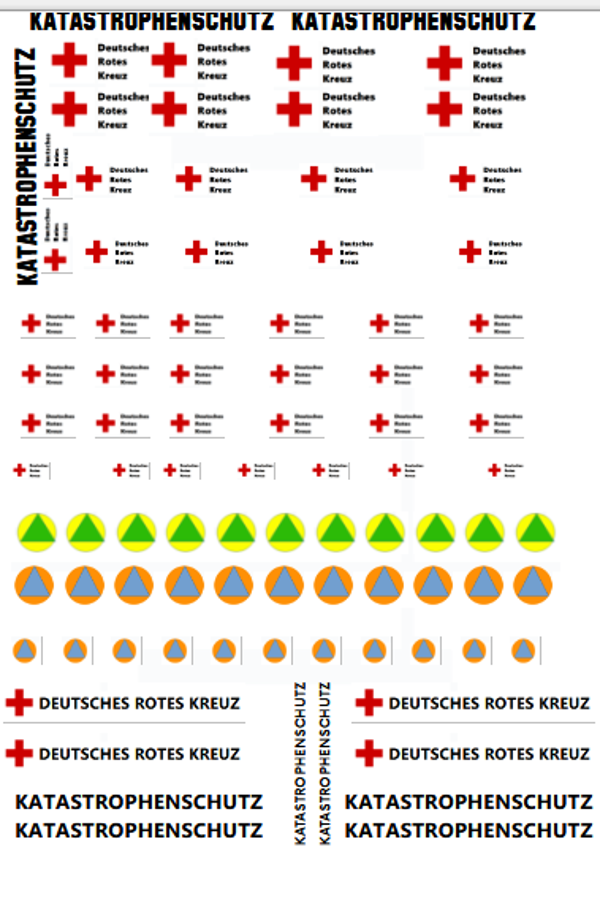 Beschriftungen "Katastrophenschutz" Teil 1