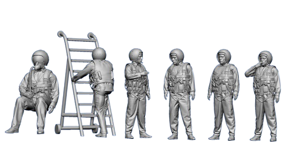 Piloten der NVA mit Treppe für Jet