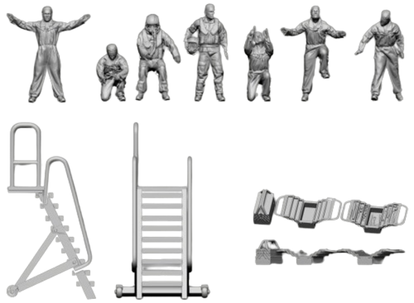 Treppe für Chinook Helikopter o.a., mit Figuren Mechaniker
