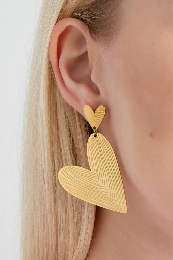 Double the Love - Gouden Hart Oorbellen