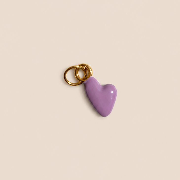 Bedel hart lila - Charm purple heart