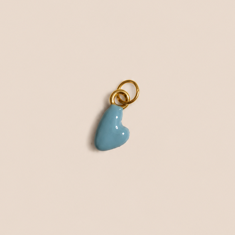 Bedel hart licht blauw - Charm aqua blue