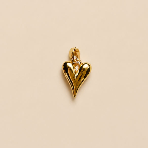 Gouden hartjes bedel medium - charm gold