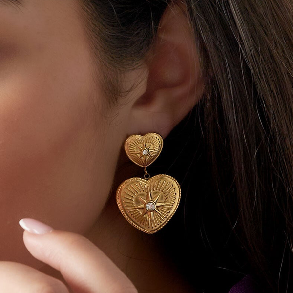 Statement Hearts Stones - Oorbellen