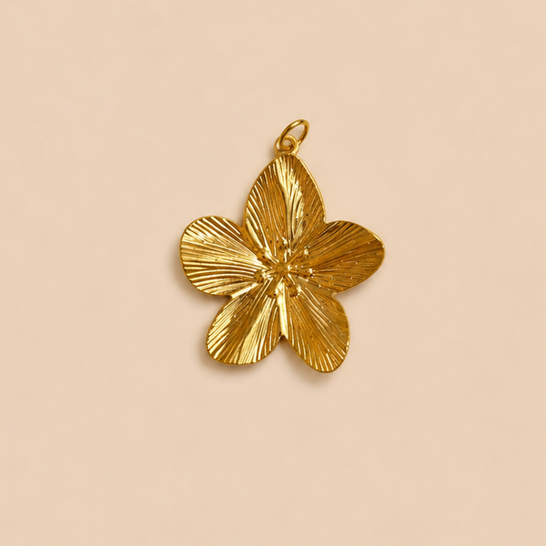 Gouden bloem bedel medium - Flower Charm