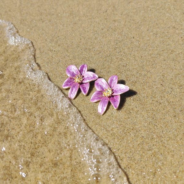 Lilac Flower- Paarse bloem oorbellen