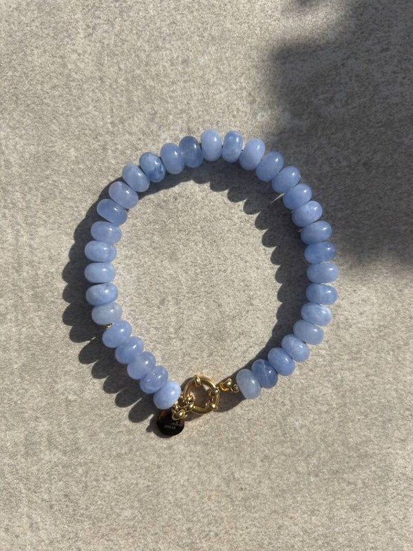 Blauwe Armband - Natuurstenen aquamarijn armband