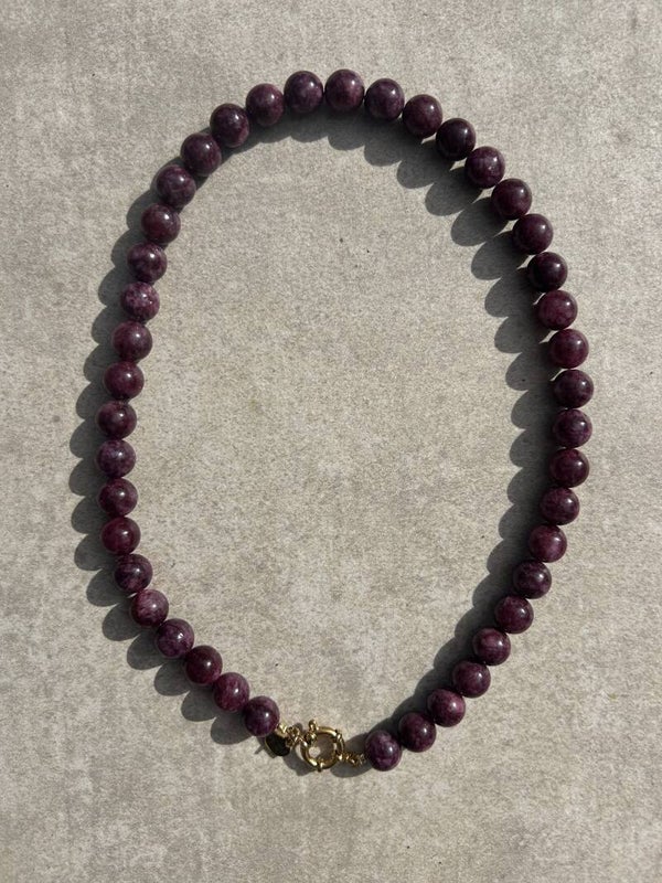 Purple Statement Necklace - Kralenketting donkerpaars