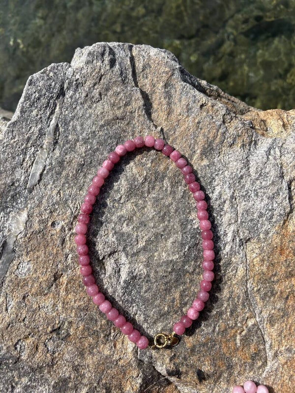 Strawberry pink Soleil necklace - Kralenketting