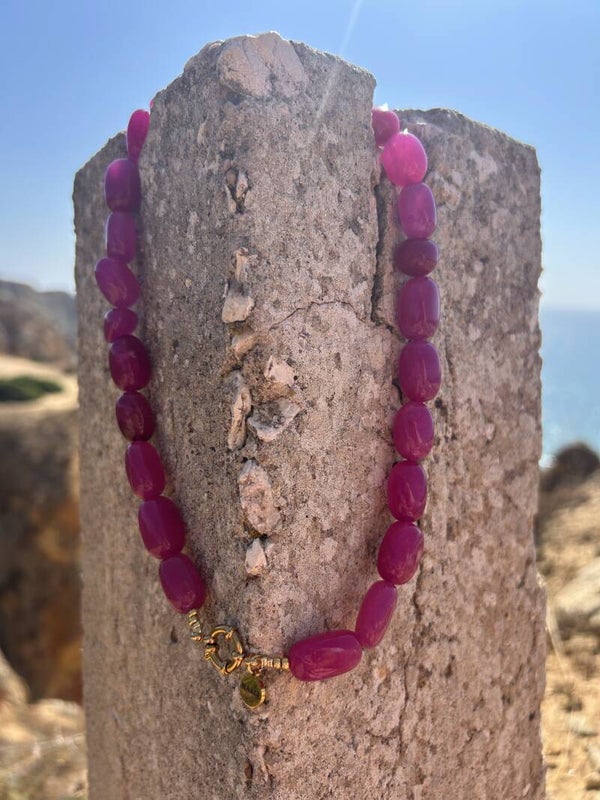 Pink Statement Necklace - Kralenketting