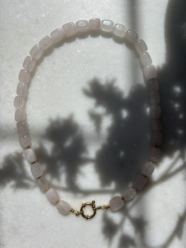 Love Necklace - Kralenketting roze kwarts
