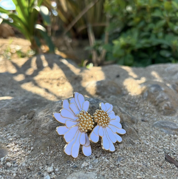 Bloom White - Oorbellen