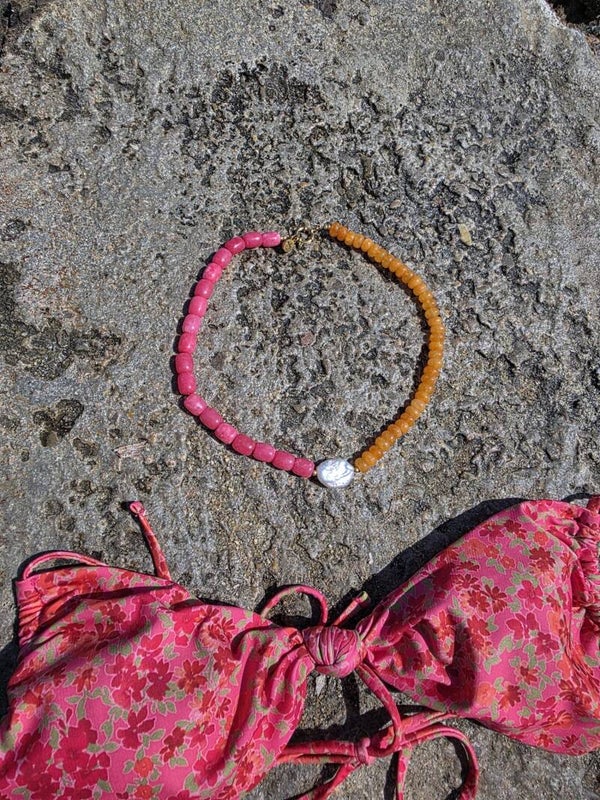 Coral Sunset Necklace -  Natuurstenen Ketting