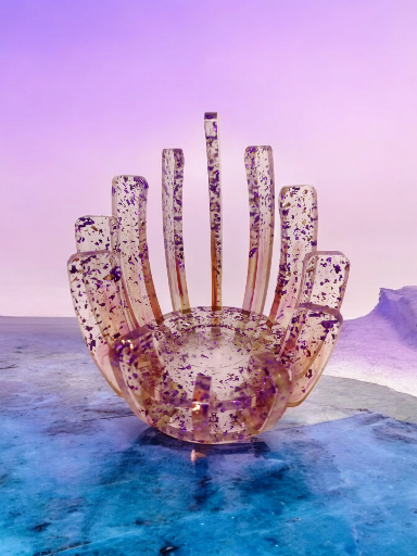 Windlicht lila "Sparkling"