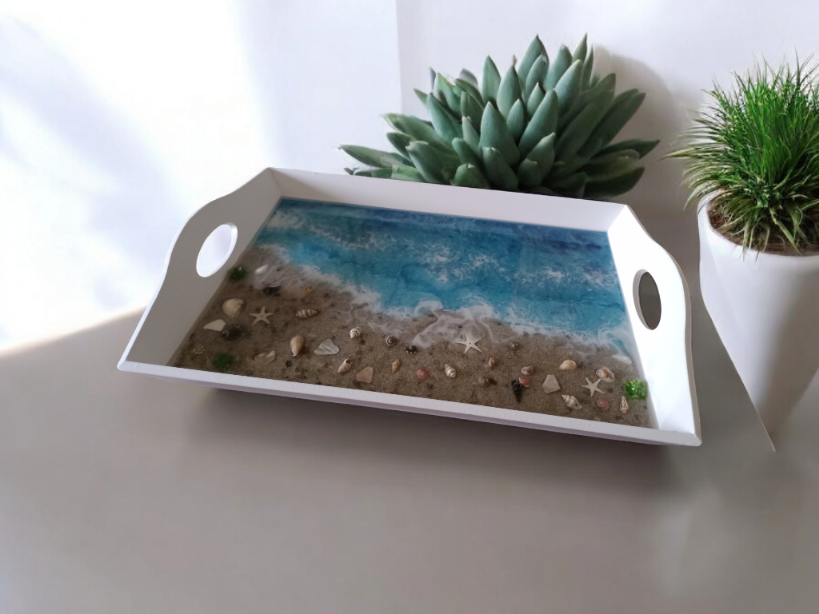 Serviertablett aus Holz "Meerliebe"