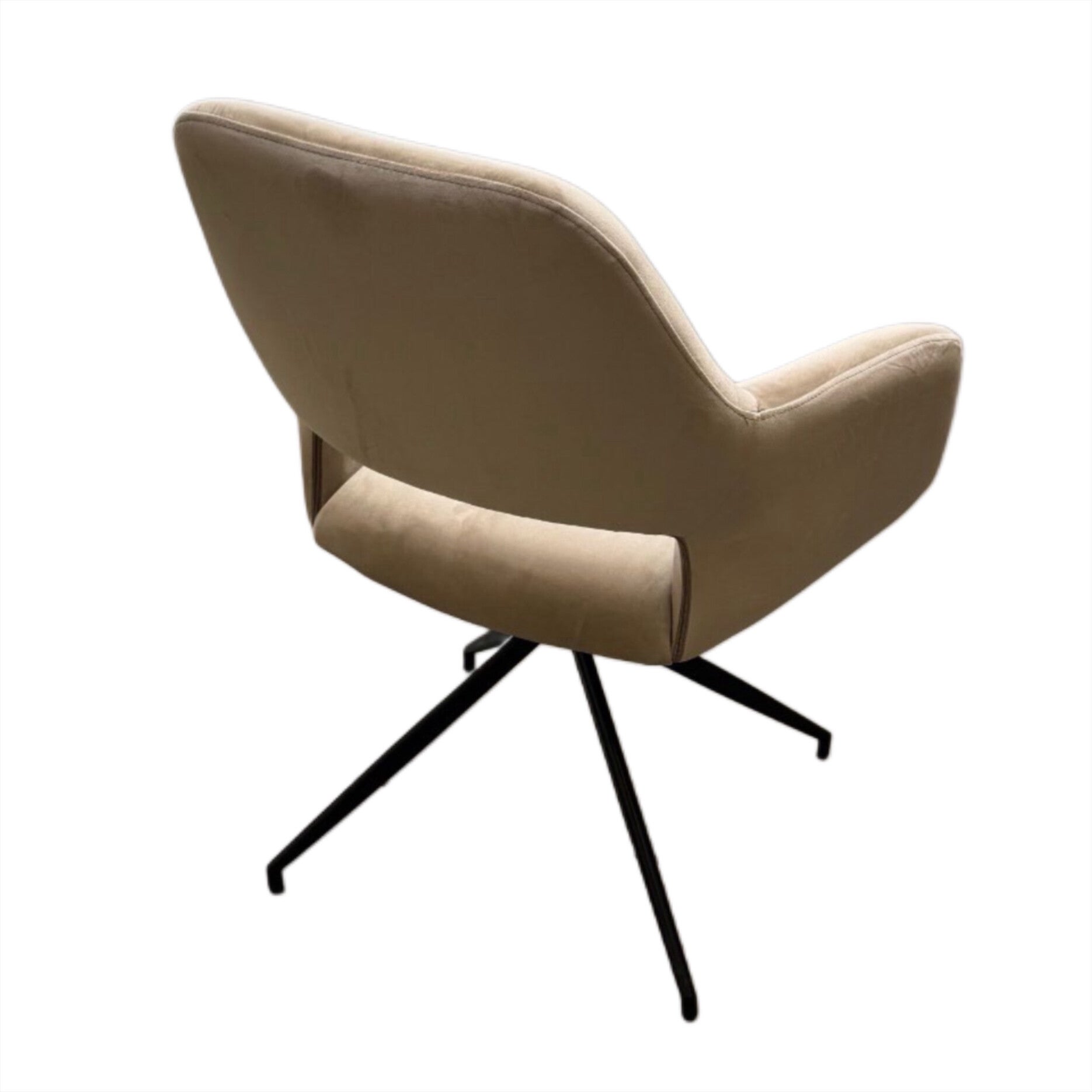 Luca eetkamerstoel – taupe/beige - draaibaar 180° met zwarte poten