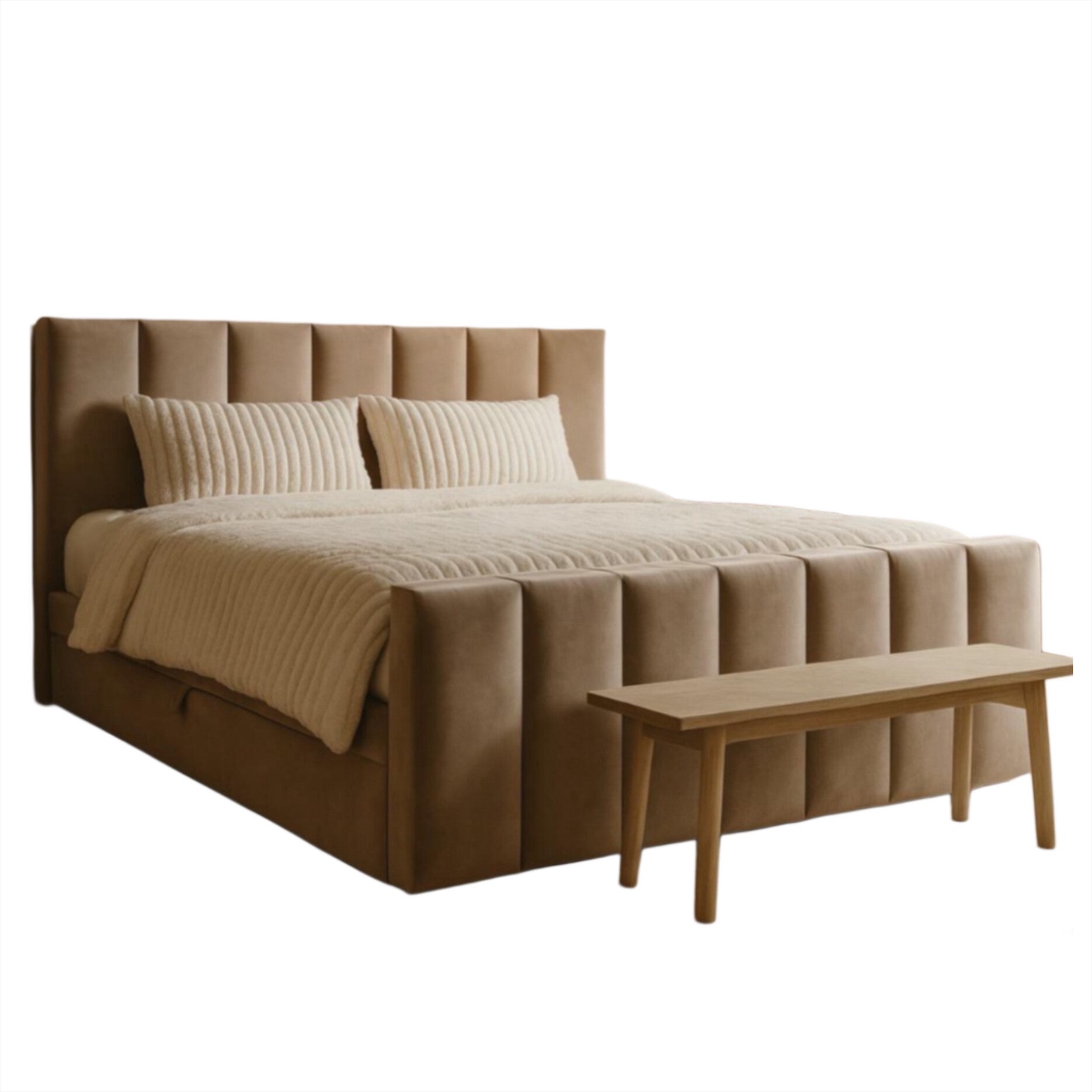 monza boxspring bed met opbergruimte – velvet stof