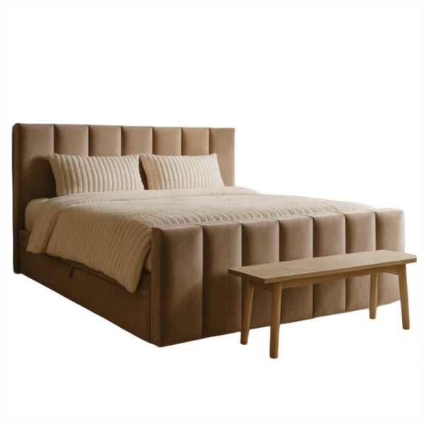 monza boxspring bed met opbergruimte – velvet stof