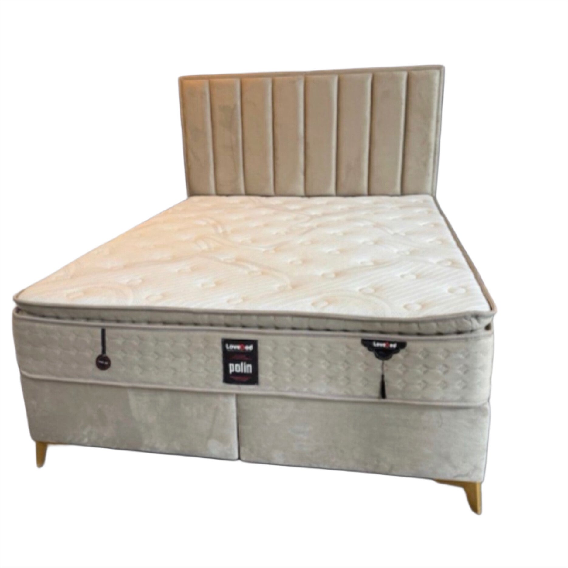 valencia boxspring bed – velvet stof
