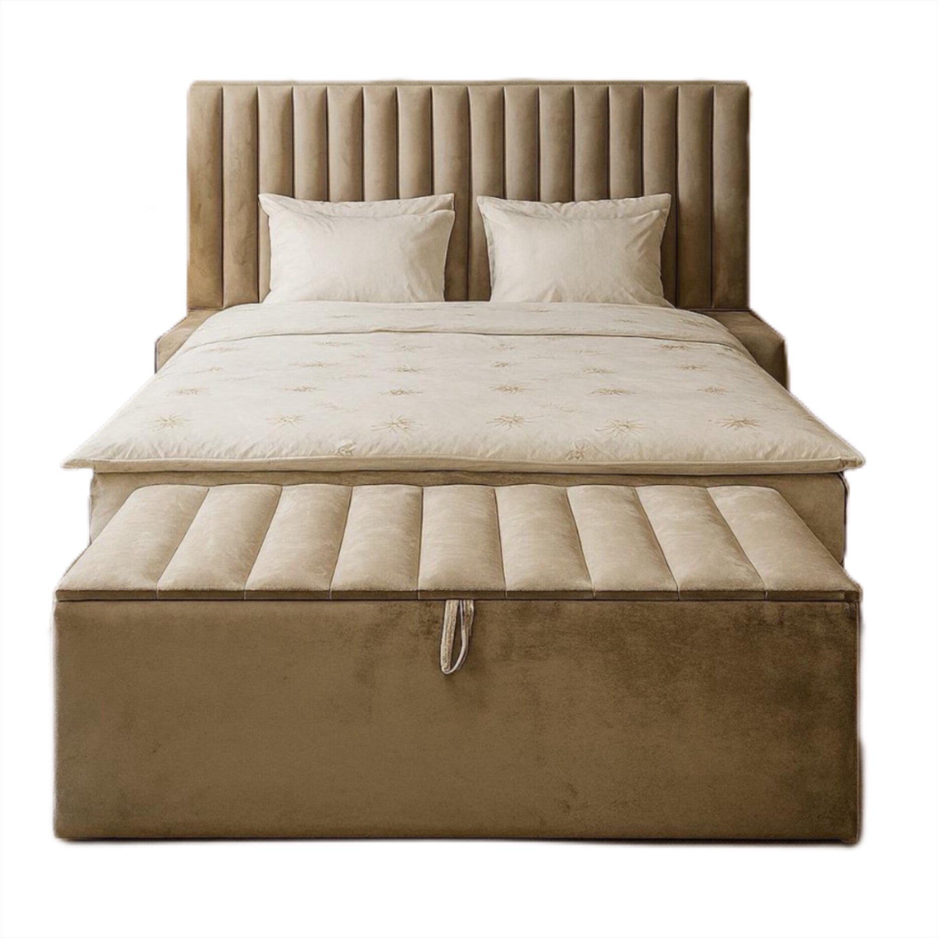 capri boxspring bed – velvet stof
