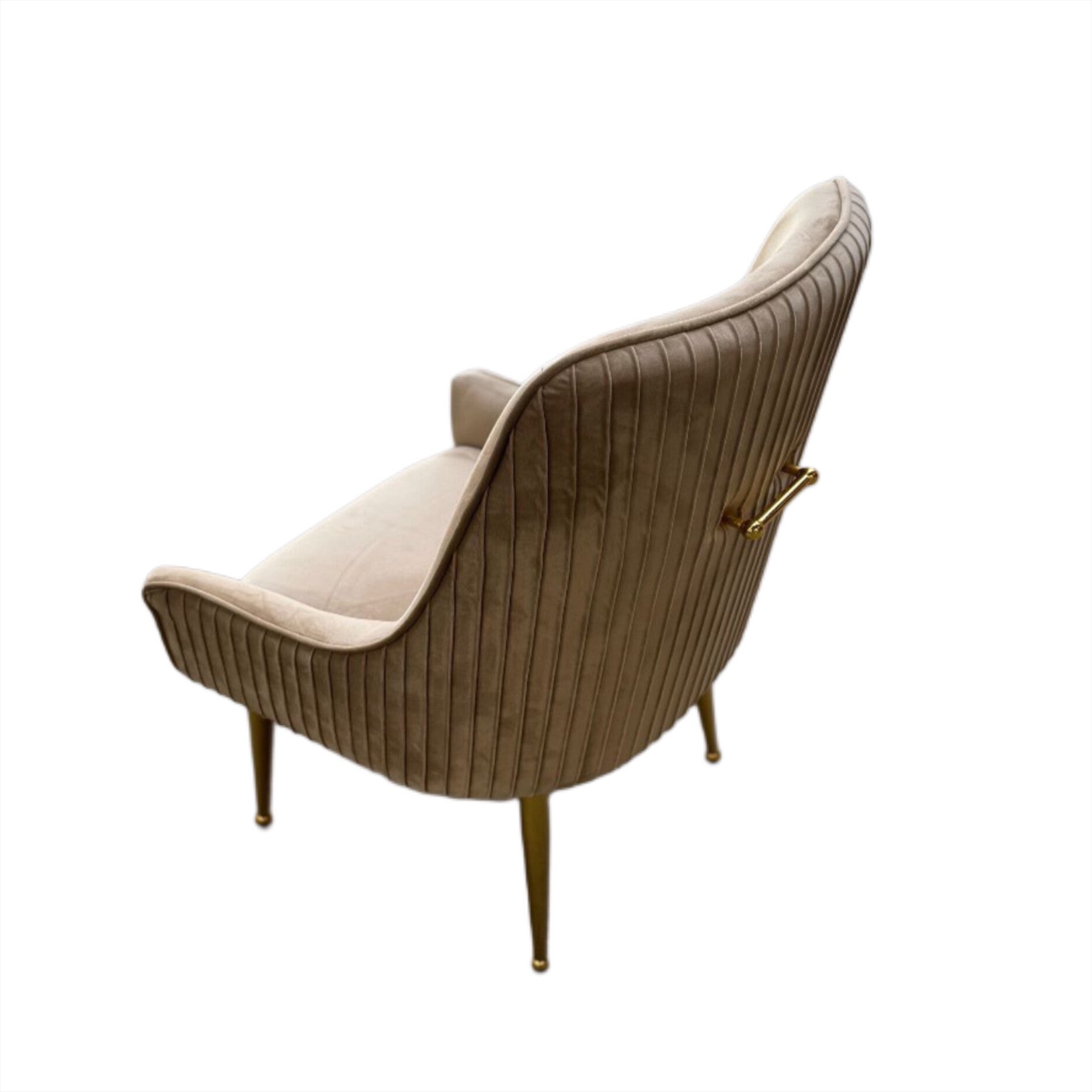 Nova eetkamerstoel – taupe / beige met gouden poten