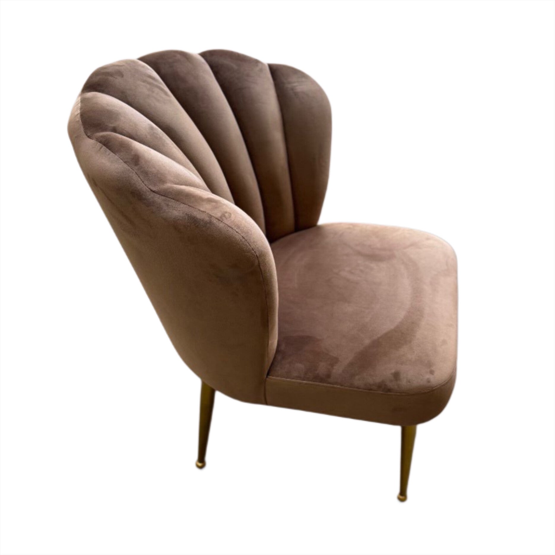 Vienna eetkamerstoel – velvet look stof met gouden poten