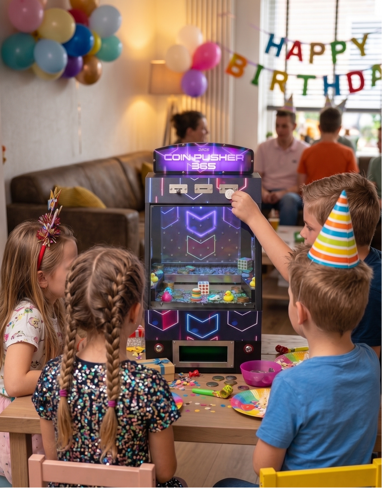 Muntenschuiver voor origineel kinderfeestje