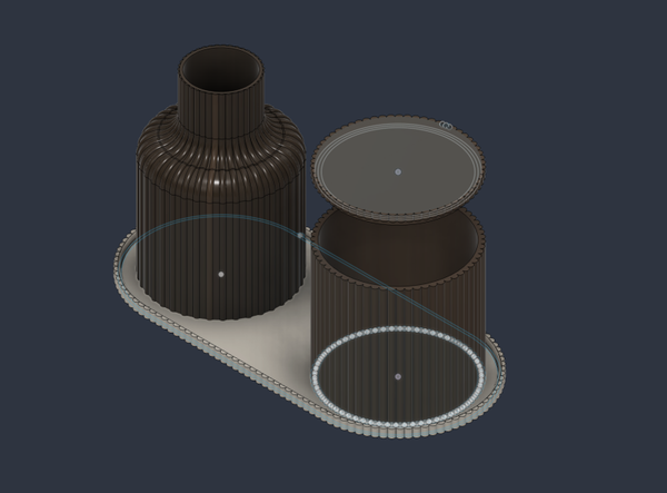 Zestaw dekoracyjny 3D – Wazon, Pojemnik i Podstawka