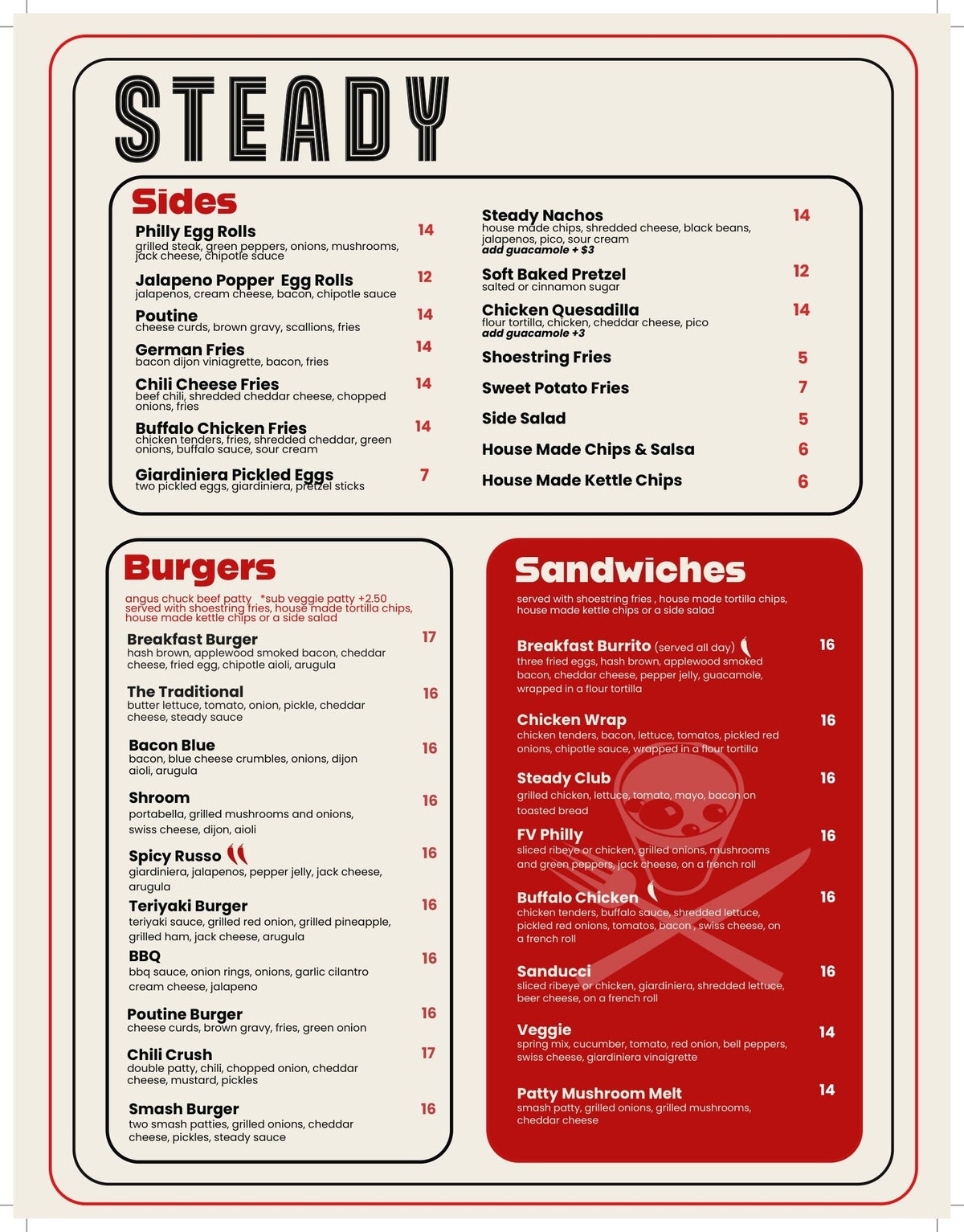 Menu | STEADY