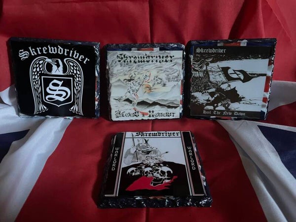 Skrewdriver Slate Coaster Set