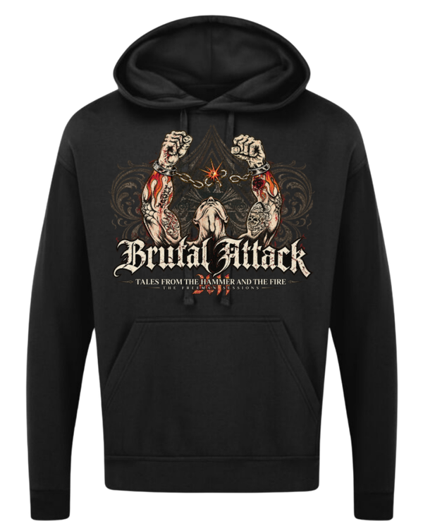 Brutal Attack Hammer and Flame Hoodie